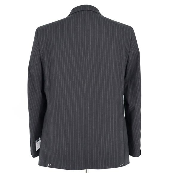 Nautica Men's Black Stripe Stretch Gaff Formal Modern-Fit Suit Blazer Size 42R - Picture 6 of 7